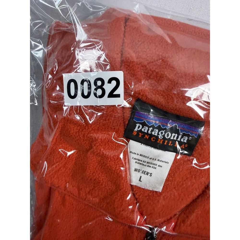 Patagonia Synchilla Fleece Pullover Womens L Orange Quarter Zip Mid Layer Jacket - Picture 9 of 9